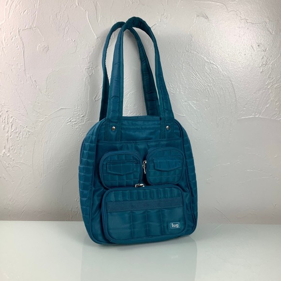 Lug Mini Puddle Jumper Travel tote Gym Overnight Shoulder bag EUC - Picture 2 of 12